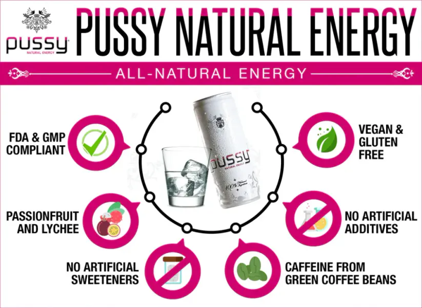 PUSSY NATURLIG ENERGIDRIKK (6 pack)